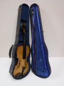 A twentieth century violin and bow in hard case