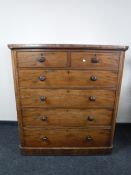 A Victorian mahogany six drawer chest