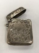 A silver vesta case - Birmingham 1910