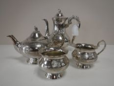 A four piece plated tea service