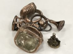 A quantity of 19th century fobs and seals,