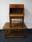 A late 20th century teak telephone table and a coffee table