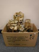 A box of desert webbing pouches,