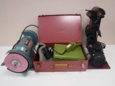 A Clarke bench grinder,