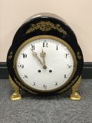 An ornate 19th century Lenzkirch lacquered and gilded time-piece, height 44 cm.