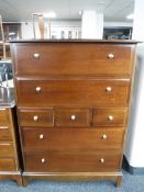 A Stag Minstrel seven drawer chest in a mahogany finish