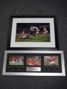 A framed Manchester United 1999 European Cup film cell,