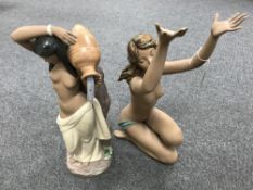 A Lladro figure - The water carrier, height 42.