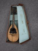 A Vincenzo Di Pietro bowl back mandolin in case