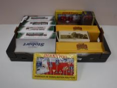 A box containing boxed Atlas Eddie Stobart vehicles, Atlas 'The Greatest Show on Earth' vehicles,