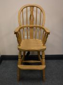 A pine child's high chair