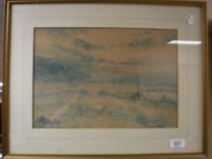 A gilt framed Victor Noble Rainbird watercolour seascape