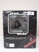 A boxed Gentle Giant Star Wars Emperor Palpatine collectable bust