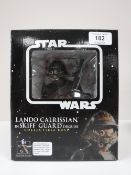 A boxed Gentle Giant Star Wars Lando Calrissian in Skiff Guard Disguise collectable bust