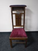 An oak church chair
