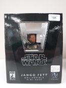 A boxed Gentle Giant Star Wars Jango Fett collectable mini bust