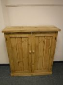A reclaimed pine double door side cabinet,