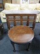 An Eastern inlaid hall table and a circular coffee table