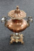 A Victorian copper samovar