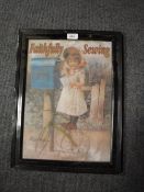 A framed advertising framed print - Faithfully Sewing
