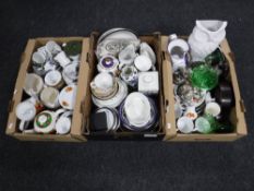 Three boxes of tea china, glass ware,