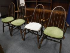 Set of six Windsor style dining chairs
