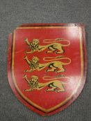 A vintage Royal Visit Lion shield, stamped 'LNER' verso,