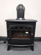 A contemporary electric stove fire