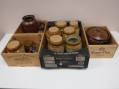 A quantity of vintage bottles and storage jars