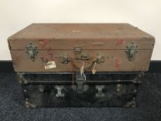 Two vintage leather cases