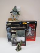 Three boxed Star Wars ArtFX figures - Yoda,