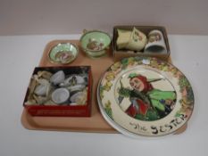 A tray of two pieces of Maling coronation china, George VI beaker,