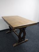 An oak refectory dining table
