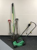 A Kingfisher electric lawnmower,