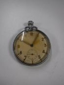 A stainless steel cased military pocket watch