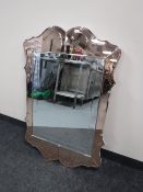 A frameless Art Deco two-tone mirror CONDITION REPORT: 91cm by 61cm.