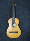 An Encore acoustic guitar