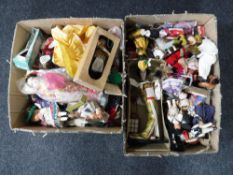 Two boxes containing mid 20th century dolls of the world