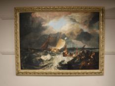 An artagraph edition : 'Boats In Stormy Seas', 88cm x 64cm,