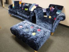 A Sebastian Gray contemporary three-piece lounge suite; comprising a three-seater settee,
