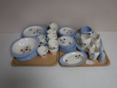 Two trays containing approximately sixty seven pieces of Copeland Spode Summer Days tea and