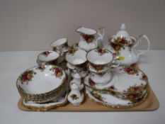 A collection of approximately fifty pieces of Royal Albert Old Country Roses pattern tea and dinner