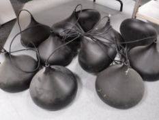 Eleven pendant light fittings and a boxed 37 inch plasma TV mount