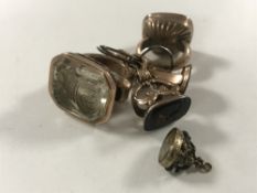 A quantity of 19th century fobs and seals,