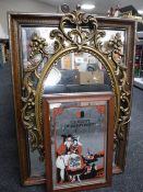 An ornate gilt framed mirror,