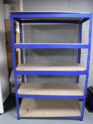 A set of five tier heavy duty shelves