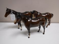 Three Beswick horses (standing,