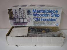A boxed Entex mantelpiece wooden ship construction kit,