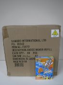 A box containing forty eight Looney Tunes badge maker refills