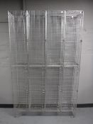A wire mesh four door locker